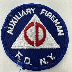 Auxiliary Fireman FD NY CD Civil Defense Vintage Fire Department Patch
